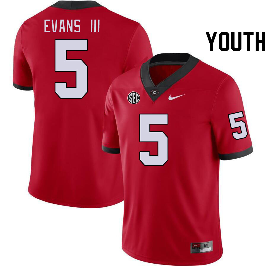 Youth #5 Anthony Evans III Georgia Bulldogs College Football Jerseys Stitched-Red